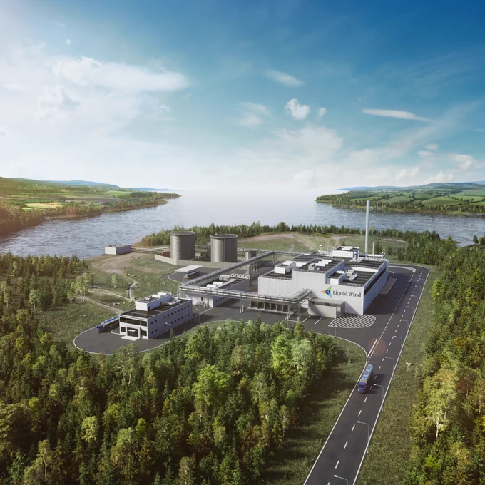 Image depicting a model of a Liquid Wind electrofuel facility.
https://www.liquidwind.se/news/liquid-wind-and-industry-leaders-solidify-partnership-to-accelerate-efuel-production-capacity-enabling-significant-reduction-of-co2-emissions-in-hard-to-abate-industries-such-as-global-shipping