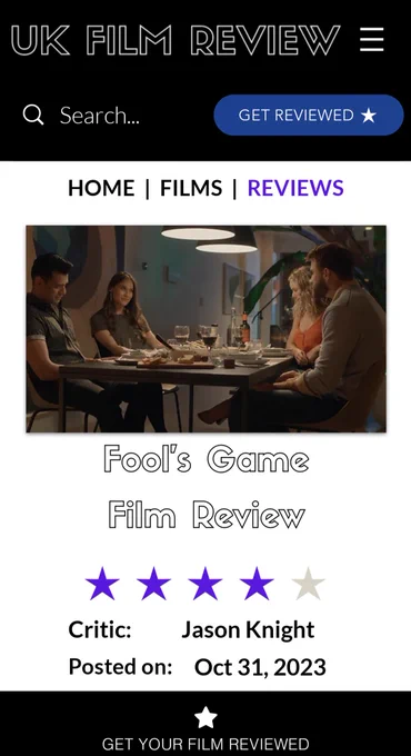 Written by Angela Bell and directed by Laurence Roberts, read our short film review of Fool's Game by film critic Jason Knight
#shortfilm

https://www.ukfilmreview.co.uk/reviews/fool's-game  