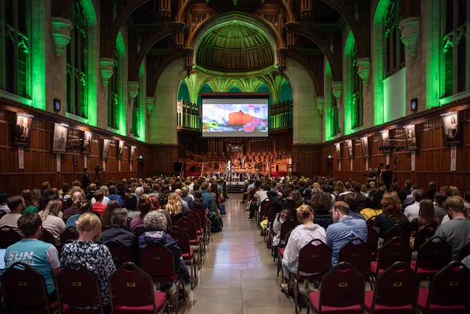 450 people sat in the Great Hall of Wills Memorial Building, facing the stage, watching the Cabot Institute Annual Lecture.