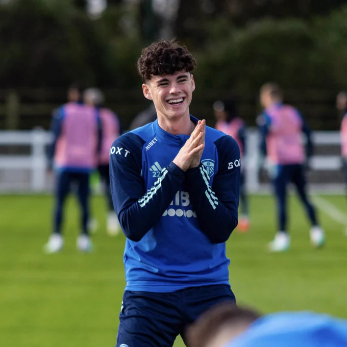 Archie Gray pictured in training smiling
