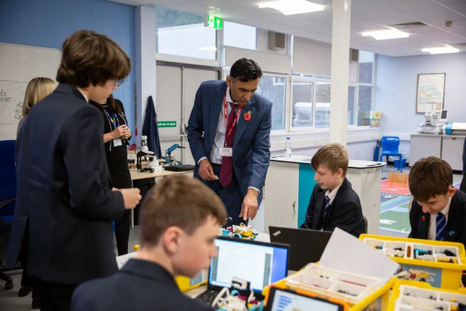 Professor Jas Pal Badyal FRS speaking to pupils