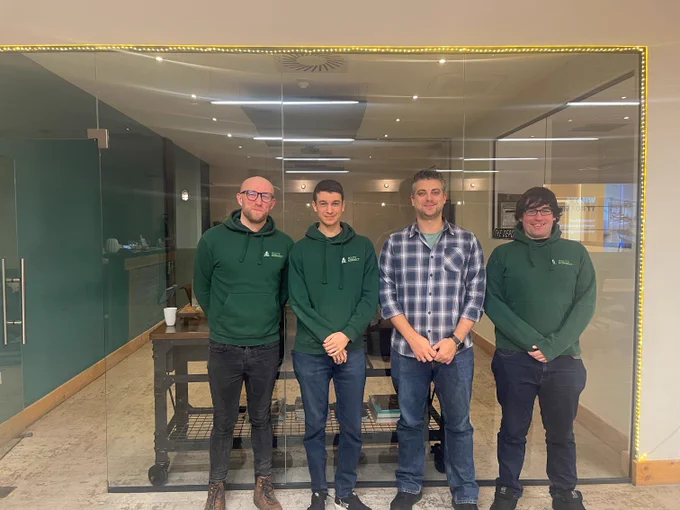 The Route Konnect tech team at their workshop. 