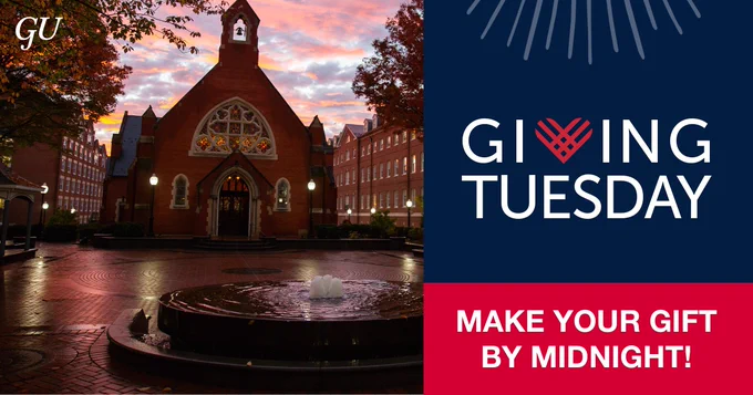 Dahlgren Chapel at sunset.