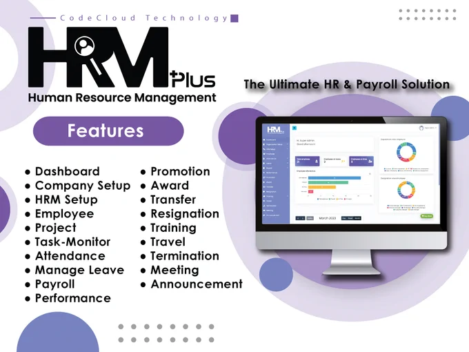 HRMplus- The Ultimate HRM, Payroll, and Project Management Solution HRMplus is an advanced, modern, and stable HRM, Attendance, Project Management, and Payroll solution. It's a world-class professional HRM, Payroll, Project Management, and Employee Management solution for upgrading and modernizing your HR team. it consolidates your employee information into one intuitive HR system. Manage Multiple Companies, Departments, Employees, Projects, and more from an intuitive admin panel that you'll love using. No matter the size of your company, HRMplus can handle all your HR-related tasks, Project Management, and Employee Management. Manage the Entire Employee Lifecycle On One Human Resource Management Platform. Automate and simplify Your HR Process, Project Management, and Employee Management tasks. Manage Employee Database, Payroll, Time and Attendance, Talent Management, Onboarding, and more. HRMplus is PHP/Laravel-based Human Resource Management Software.