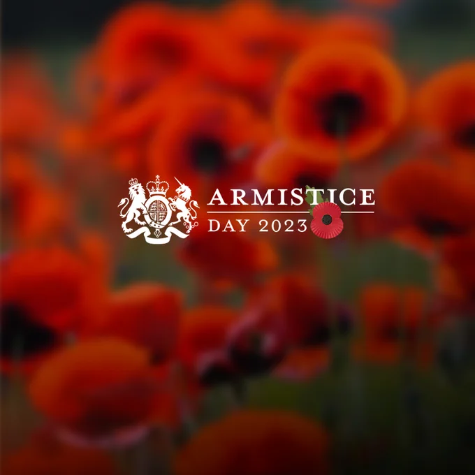 Image of poppies reading Armistice Day 2023