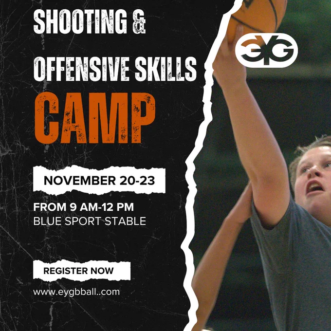 ONLY a few spots remaining for camp next week...

https://app.upperhand.io/customers/165-eyg-basketball/events/100200-shooting-and-offensive-skills-5th-to-10th-grade

DATES: November 20-23, 2023

AGE GROUP: Grade 5 to 10, Boys and Girls

COST: $99

Get ready to elevate your game! Dive into our 3-day camp and master the techniques of the world's best shooters. Boost your range, shooting percentage, and confidence! Unlock these secrets at our intensive Shooting & Offensive Skills Camp. Let's shoot and shine! 



Unlock your ultimate shooting potential at our camp! 🏀

Skyrocket your FG and FT% with the right stance, release, and follow-through.
Pinpoint and fix those common shooting errors.
Master a lightning-quick release to always stay a step ahead.
Perfect your body positioning for the truest shot.
Get pro techniques to create more open shots.
Dive into elite off-the-dribble and catch-and-shoot strategies.
Embrace the “shooter's mentality” for an unbeatable edge.
Our unique “Progressi