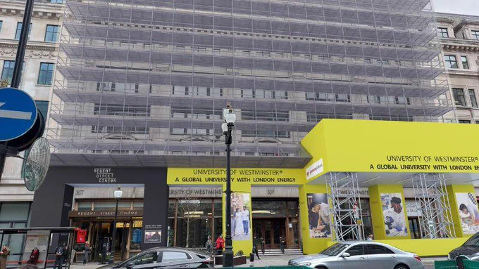 Render of scaffolding at 309 Regent Street 