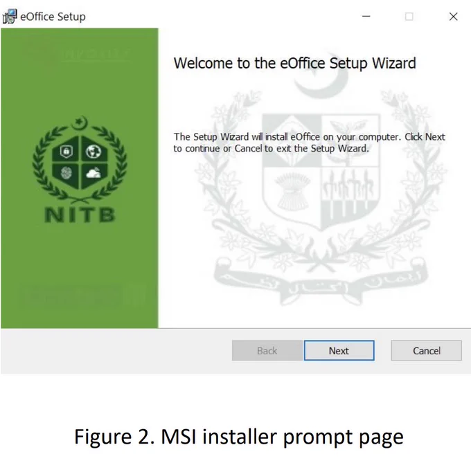 eOffice installer prompt