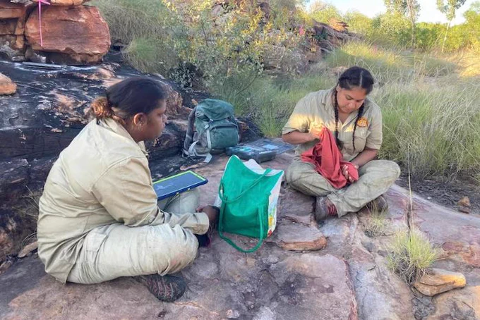 Nerelle Umbagai and Rachel Treacy (right) are part of the all-female ranger team. 