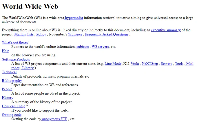 The World's First Website in 1991