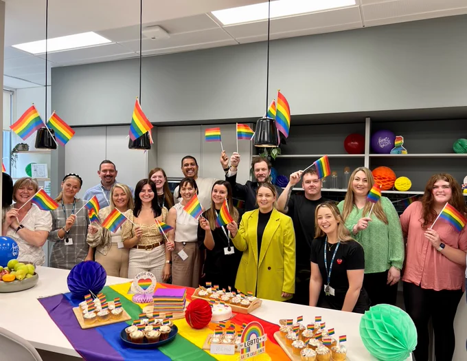 MDDUS colleagues are marking Pride by waving rainbow flags. 
