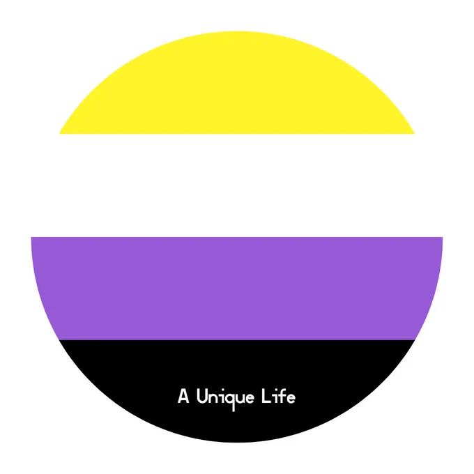 The non-binary flag as a circle.