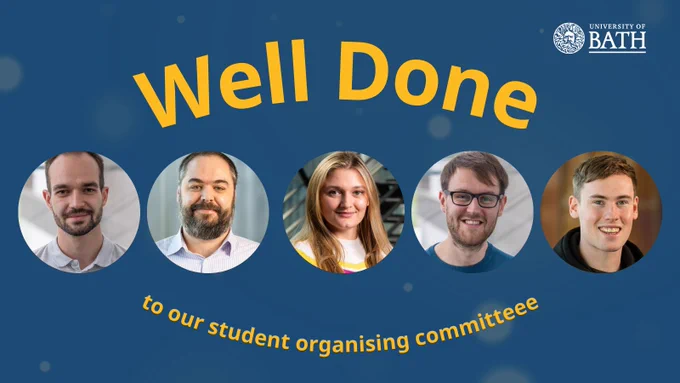 Graphics says 'Well done to our student organising comittee'