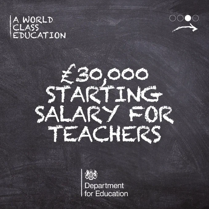 £30,000 starting salary for teachers