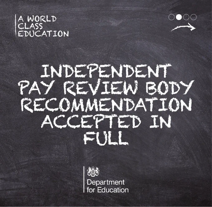 Independent pay review body recommendation accepted in full