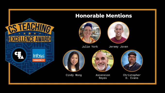 Headshots of the 5 honorable mentions