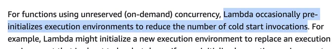Excerpt from the new Documentation:https://docs.aws.amazon.com/lambda/latest/dg/troubleshooting-invocation.html#troubleshooting-invocation-initialization-gap

"For functions using unreserved (on-demand) concurrency, Lambda occasionally pre-initializes execution environments to reduce the number of cold start invocations. For example, Lambda might initialize a new execution environment to replace an execution environment that is about to be shut down."