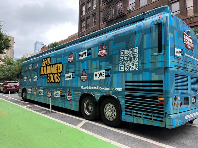 MoveOn's banned bookmobile.