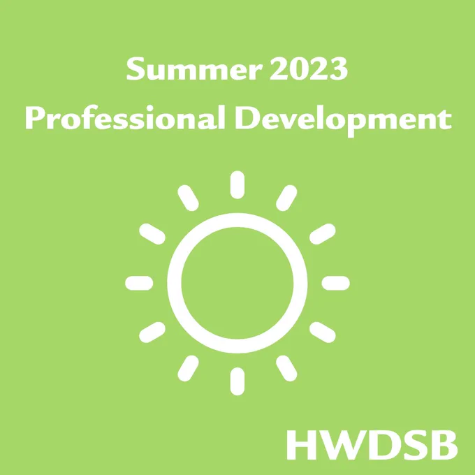 Icon of sun with text: Summer 2023 Professional Development