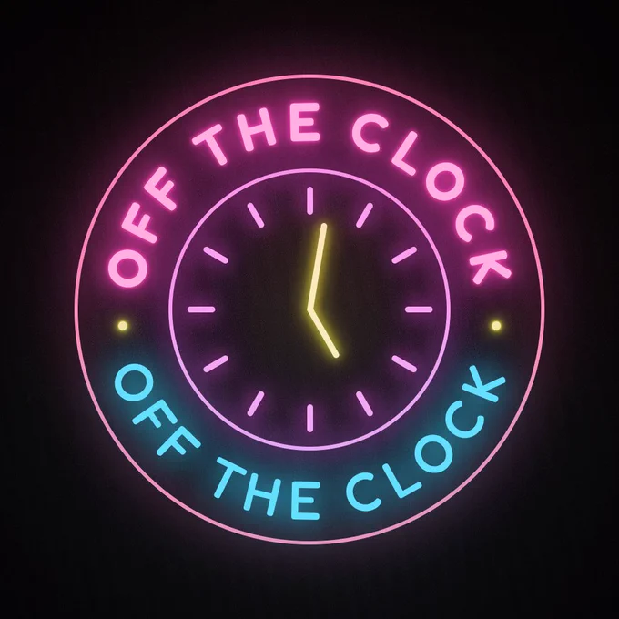 Logo for Off The Clock, a new talk show for marketers who are tired of talking shop brought to you by the Neutral Ground Network. 