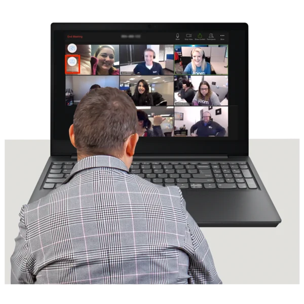 Someone in a zoom meeting