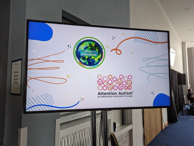 Slide showing Attention Autism and Attention Birmingham logos