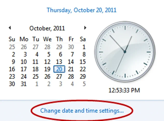 windows clock