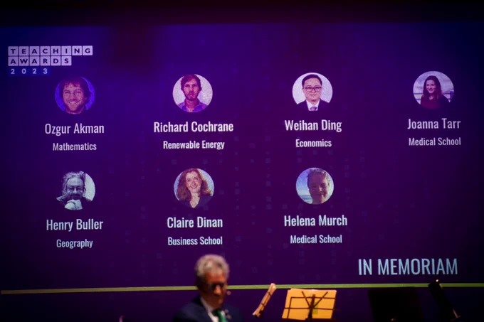 A 'In Memoriam' slideshow of the presentation which pays homage to the staff members that have passed away in the last year.