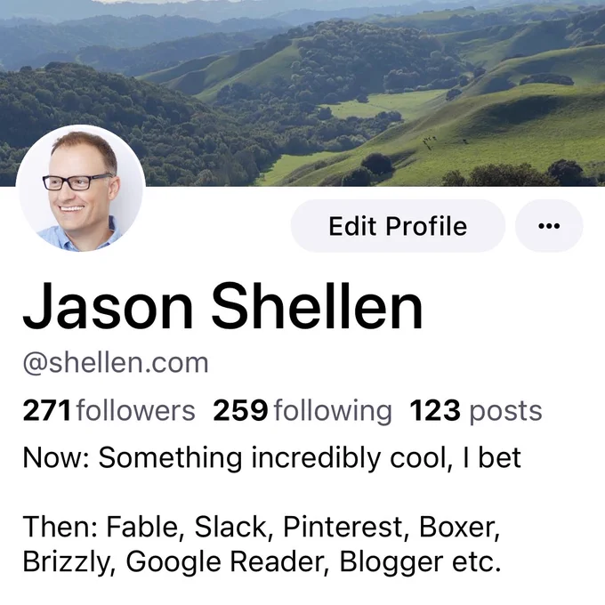 Profile screenshot from my profile on blue sky