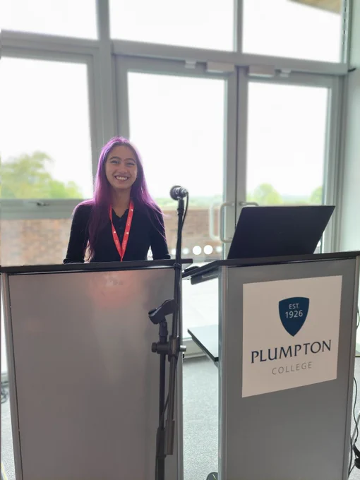 BHASVIC student Ilse speaks at the Growing Greener Sussex event at Plumpton College