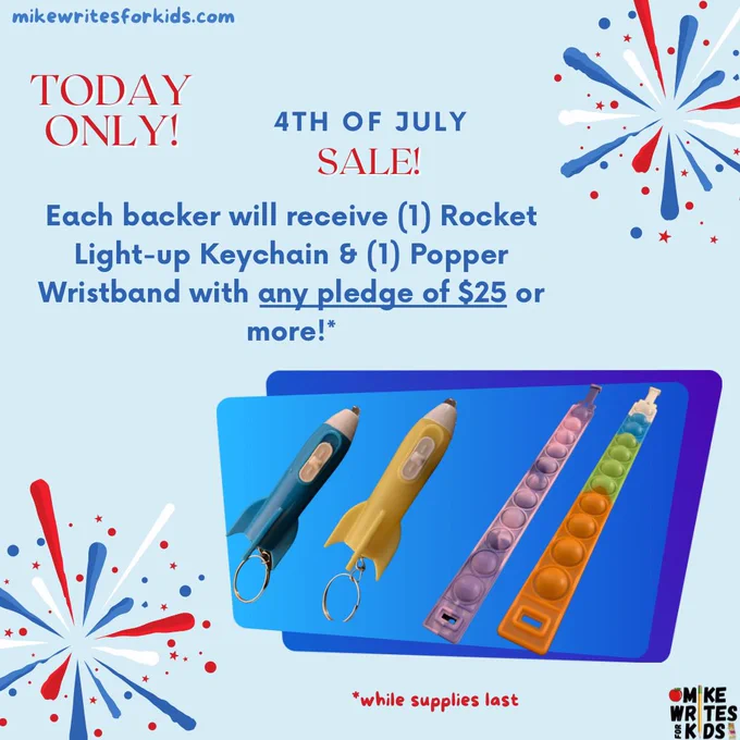 Preorder any $25 or more package today and receive a free light up rocket keychain & wristband popper!