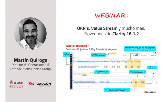 WEBINAR: OKR’s, Value Stream y mucho más. Novedades de Clarity 16.1.2