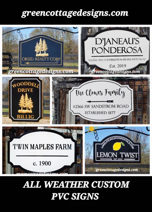 Green Cottage Design is at Etsy USA
Solid PVC Signs 