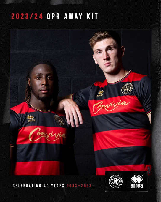 Osman Kakay (left) and Jimmy Dunne (right) modelling QPR’s new 2023/24 away kit. 

On sale from Saturday! 