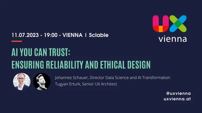 Poster for the 223rd UXvienna Meetup on July 11th at Sclable, 1910 Vienna