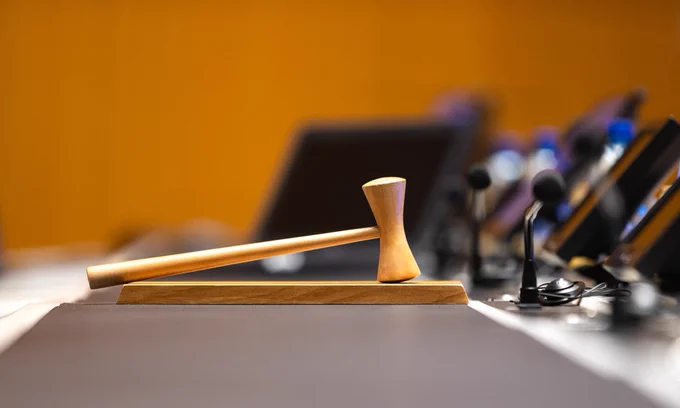 View of the gavel in the WIPO Conference Hall.