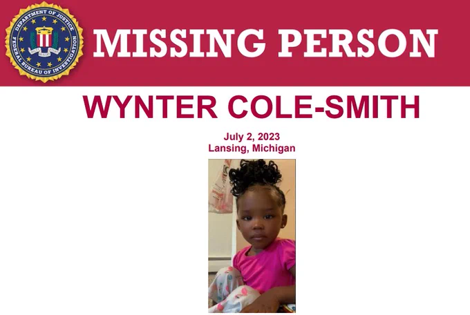 Poster from FBI from missing girl.