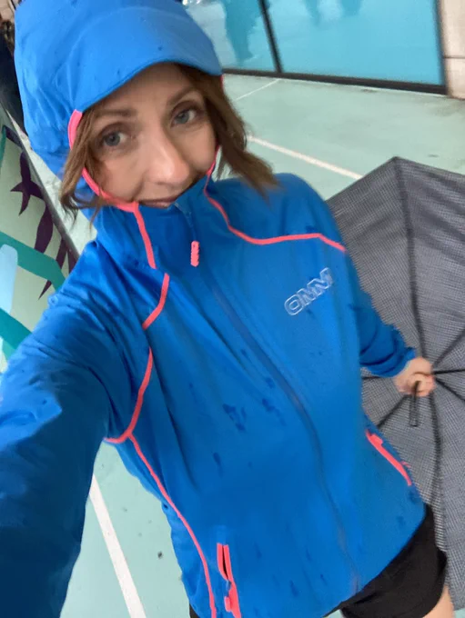 Me in the rain about to run