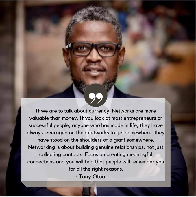 #EffectiveNetworking
"If we are to talk about currency. Networks are more valuable than money. If you look at most entrepreneurs or successful people, anyone who has made in life, they have always leveraged on their networks to get somewhere." ~ @Comrade_Otoa 