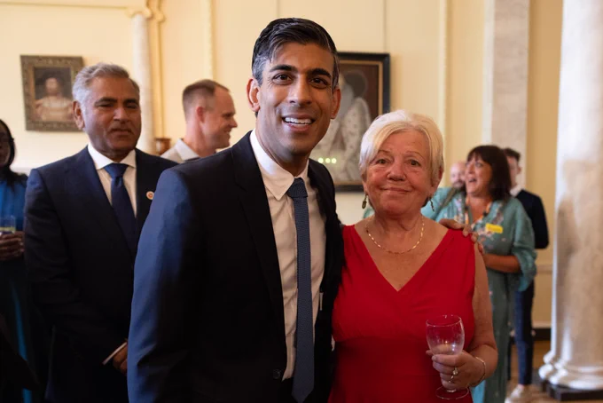 Prime Minister Rishi Sunak attends an NHS 75th Birthday reception in Downing Street