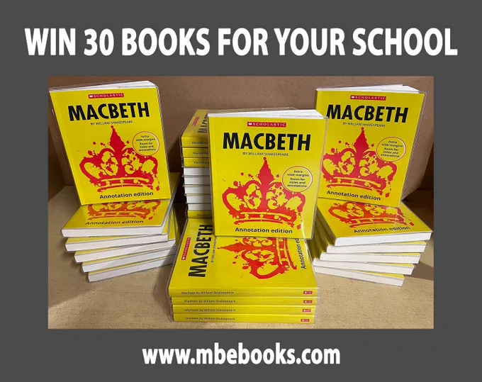 Win 30 books for your school - image shows copies of Macbeth