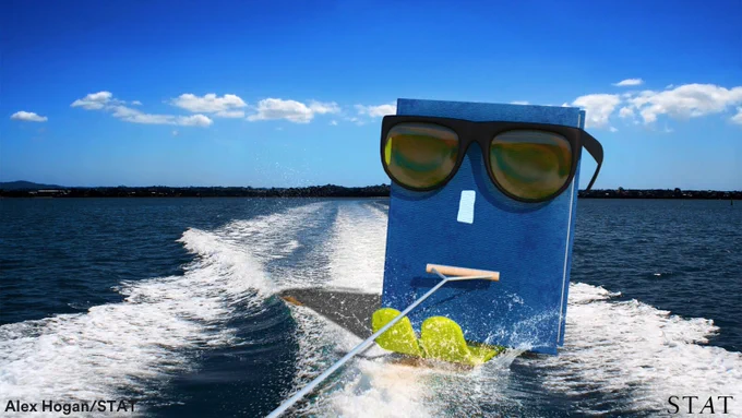 Photo illustration of a waterskiing book