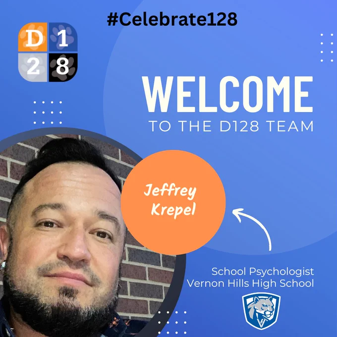 Welcome to the D128 Team Jeffrey Krelel graphic