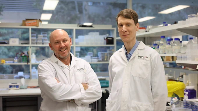 L-R, A/Prof Ashley Mansell, Research Assistant Callum Docherty