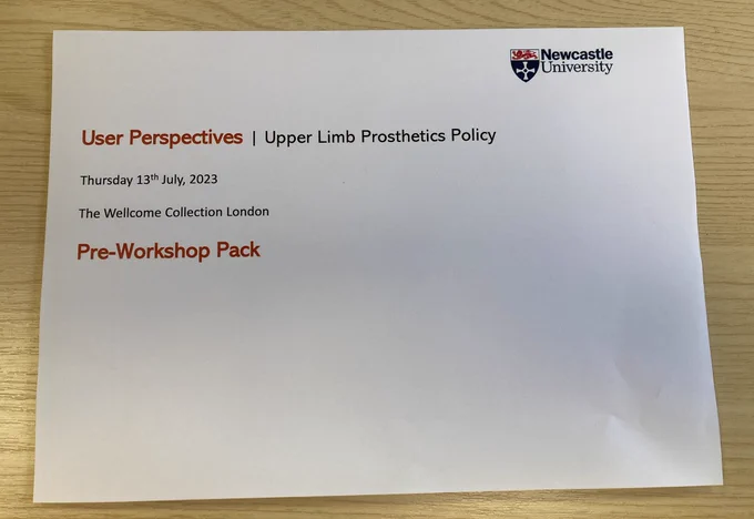 Image of a printed pre-workshop pack placed on a table.