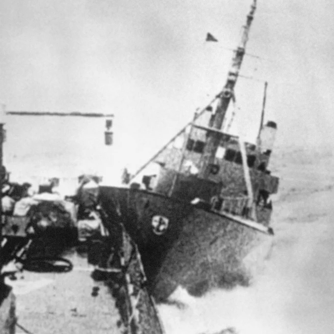 A British frigate collides with an Icelandic Coast Guard vessel in the North Atlantic.