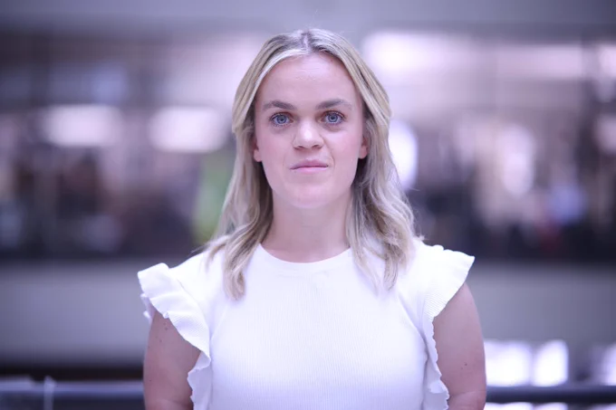 Ellie Simmonds pictured for Finding My Secret Family documentary, wearing a white top