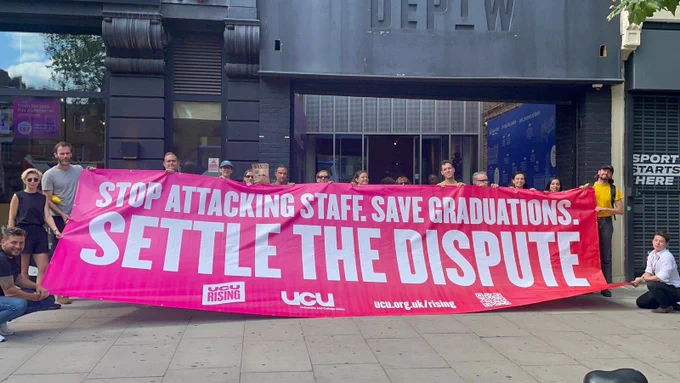 Large UCU banner
Stop attacking staff. Save graduations. Settle the dispute