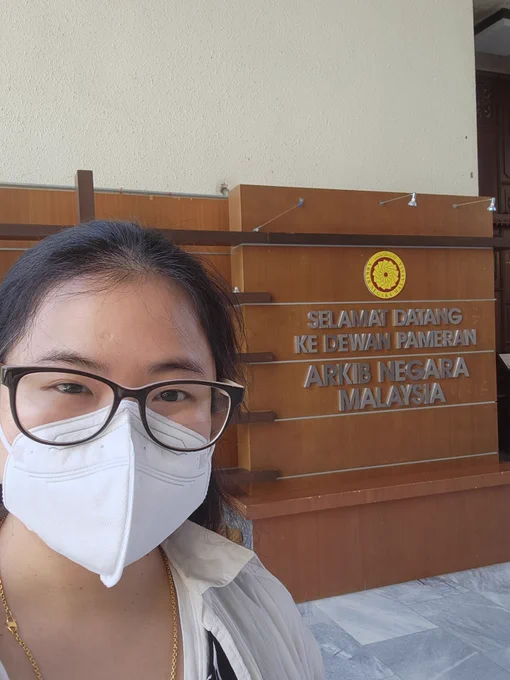 Selfie in front of the entrance to Arkib Negara Malaysia HQ