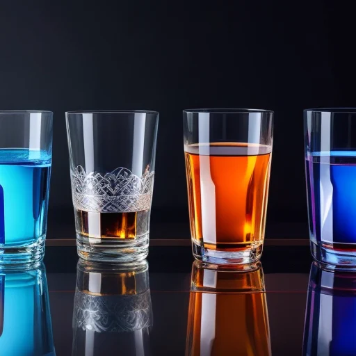 Bild: leonardo.ai mit prompt "5 different glasses filled differently"